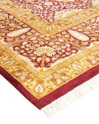 Traditional Mogul Orange Wool Area Rug 8' 10" x 12' 2" - Solo Rugs