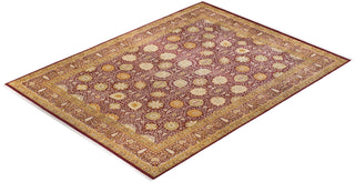 Traditional Mogul Orange Wool Area Rug 8' 10" x 12' 2" - Solo Rugs