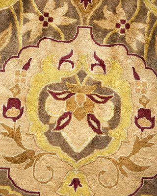 Traditional Mogul Brown Wool Area Rug 9' 0" x 12' 2" - Solo Rugs