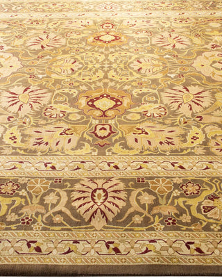 Traditional Mogul Brown Wool Area Rug 9' 0" x 12' 2" - Solo Rugs