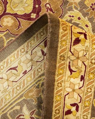 Traditional Mogul Brown Wool Area Rug 9' 0" x 12' 2" - Solo Rugs
