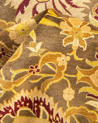 Traditional Mogul Brown Wool Area Rug 9' 0" x 12' 2" - Solo Rugs