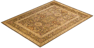Traditional Mogul Brown Wool Area Rug 9' 0" x 12' 2" - Solo Rugs