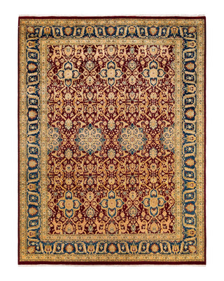 Traditional Mogul Red Wool Area Rug 9' 1" x 12' 0" - Solo Rugs