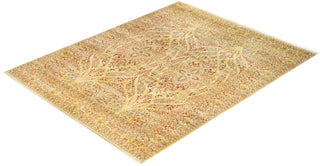 Traditional Mogul Yellow Wool Area Rug 8' 1" x 10' 4" - Solo Rugs