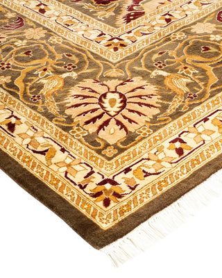 Traditional Mogul Brown Wool Area Rug 7' 9" x 9' 10" - Solo Rugs