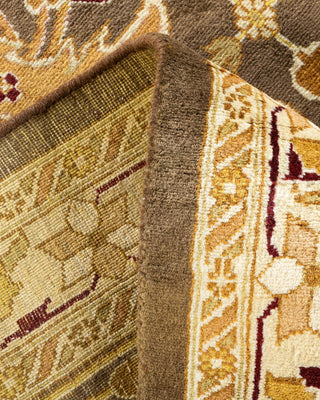 Traditional Mogul Brown Wool Area Rug 7' 9" x 9' 10" - Solo Rugs