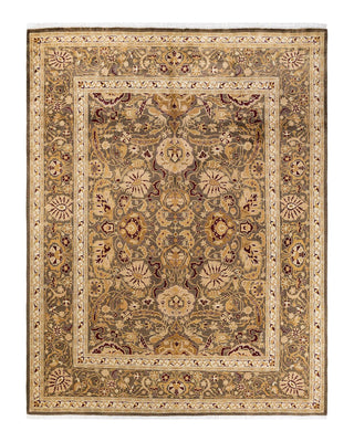 Traditional Mogul Brown Wool Area Rug 7' 9" x 9' 10" - Solo Rugs