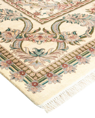 Traditional Mogul Ivory Wool Area Rug 8' 0" x 10' 6" - Solo Rugs