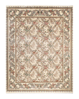 Traditional Mogul Ivory Wool Area Rug 8' 0" x 10' 6" - Solo Rugs