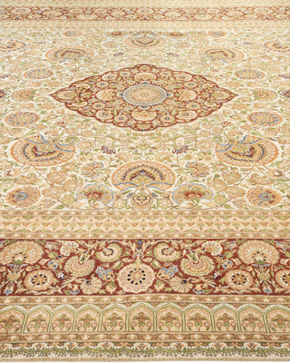 Traditional Mogul Ivory Wool Area Rug 8' 1" x 10' 6" - Solo Rugs