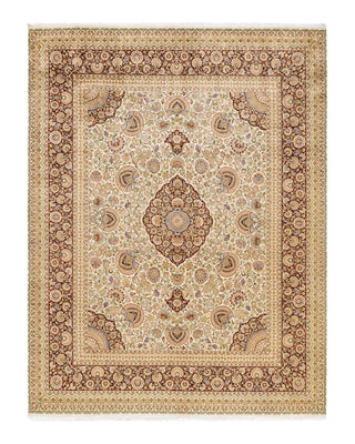 Traditional Mogul Ivory Wool Area Rug 8' 1" x 10' 6" - Solo Rugs