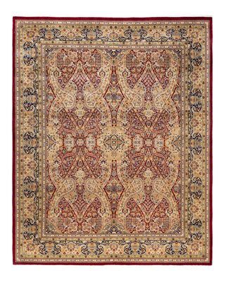 Traditional Mogul Red Wool Area Rug 8' 2" x 10' 2" - Solo Rugs