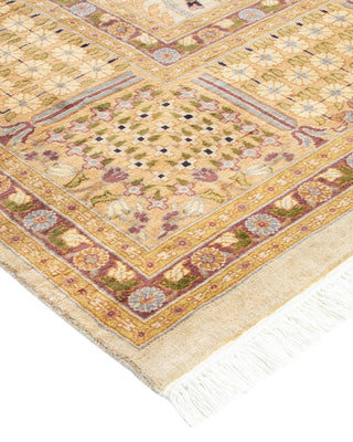 Traditional Mogul Ivory Wool Area Rug 8' 1" x 10' 6" - Solo Rugs