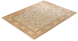 Traditional Mogul Ivory Wool Area Rug 8' 1" x 10' 6" - Solo Rugs