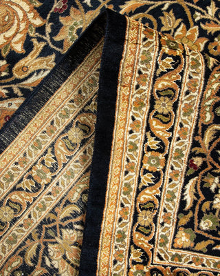 Traditional Mogul Black Wool Area Rug 8' 2" x 9' 10" - Solo Rugs