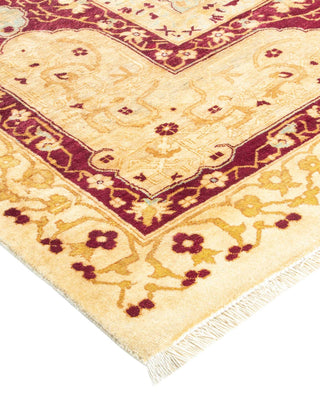 Traditional Mogul Ivory Wool Area Rug 9' 1" x 12' 0" - Solo Rugs