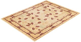 Traditional Mogul Ivory Wool Area Rug 9' 1" x 12' 0" - Solo Rugs