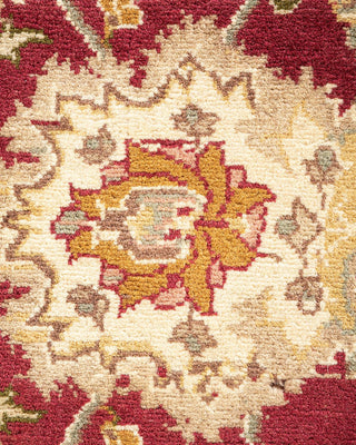Traditional Mogul Orange Wool Area Rug 6' 1" x 9' 7" - Solo Rugs