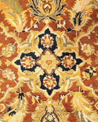 Traditional Mogul Orange Wool Area Rug 6' 1" x 8' 10" - Solo Rugs