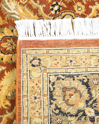 Traditional Mogul Orange Wool Area Rug 6' 1" x 8' 10" - Solo Rugs