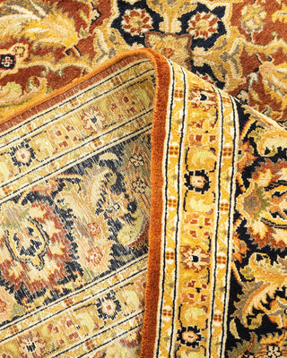 Traditional Mogul Orange Wool Area Rug 6' 1" x 8' 10" - Solo Rugs