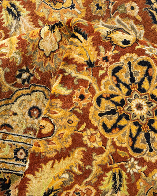 Traditional Mogul Orange Wool Area Rug 6' 1" x 8' 10" - Solo Rugs