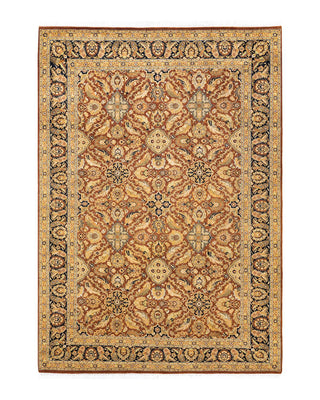Traditional Mogul Orange Wool Area Rug 6' 1" x 8' 10" - Solo Rugs