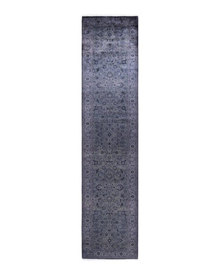 Contemporary Fine Vibrance Gray Wool Runner 2' 7" x 11' 10" - Solo Rugs