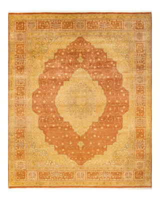 Traditional Mogul Orange Wool Area Rug 8' 1" x 10' 0" - Solo Rugs