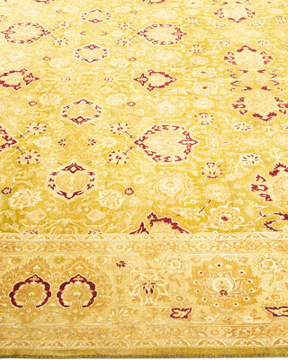 Traditional Mogul Green Wool Area Rug 10' 3" x 17' 1" - Solo Rugs