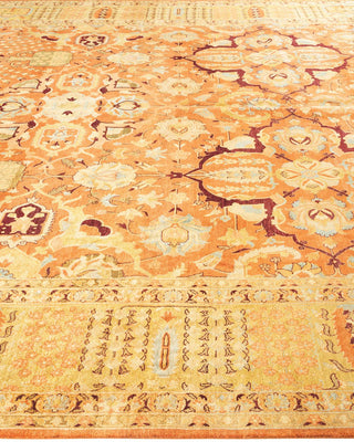 Traditional Mogul Brown Wool Area Rug 9' 10" x 16' 6" - Solo Rugs
