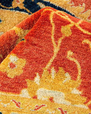 Traditional Mogul Orange Wool Area Rug 8' 2" x 10' 5" - Solo Rugs