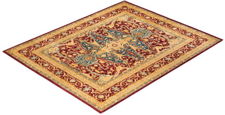 Traditional Mogul Red Wool Area Rug 8' 2" x 10' 1" - Solo Rugs