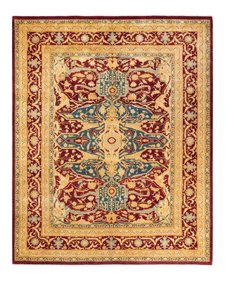 Traditional Mogul Red Wool Area Rug 8' 2" x 10' 1" - Solo Rugs