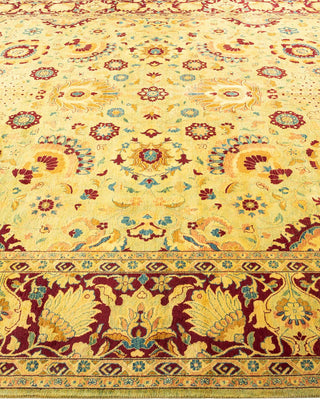 Traditional Mogul Green Wool Area Rug 8' 1" x 9' 10" - Solo Rugs
