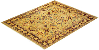 Traditional Mogul Green Wool Area Rug 8' 1" x 9' 10" - Solo Rugs