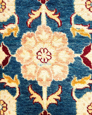 Traditional Mogul Blue Wool Area Rug 6' 1" x 8' 10" - Solo Rugs