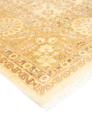 Traditional Mogul Ivory Wool Area Rug 6' 1" x 9' 3" - Solo Rugs
