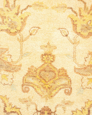 Traditional Mogul Ivory Wool Area Rug 6' 1" x 9' 3" - Solo Rugs