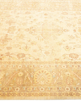 Traditional Mogul Ivory Wool Area Rug 6' 1" x 9' 3" - Solo Rugs