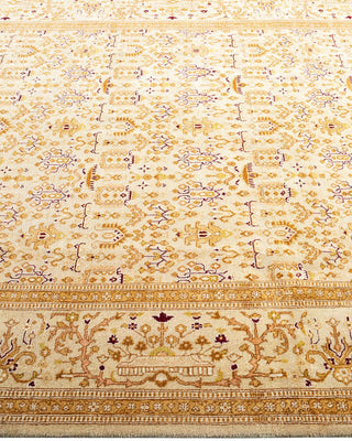 Traditional Mogul Ivory Wool Area Rug 6' 1" x 8' 7" - Solo Rugs