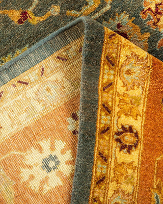 Traditional Mogul Gray Wool Area Rug 6' 1" x 9' 0" - Solo Rugs