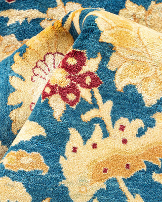 Traditional Mogul Blue Wool Area Rug 6' 2" x 8' 9" - Solo Rugs