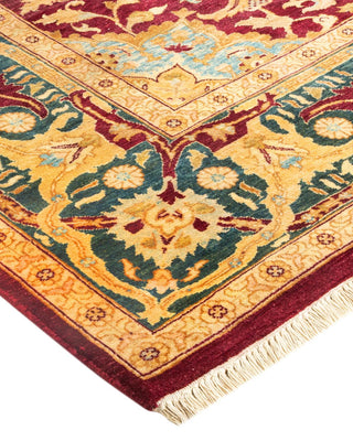 Traditional Mogul Red Wool Area Rug 6' 2" x 8' 10" - Solo Rugs