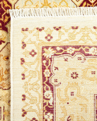 Traditional Mogul Ivory Wool Area Rug 6' 5" x 9' 5" - Solo Rugs