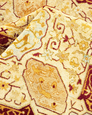 Traditional Mogul Ivory Wool Area Rug 6' 5" x 9' 5" - Solo Rugs