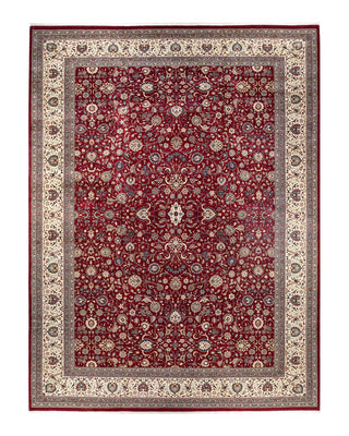 Traditional Mogul Red Wool Area Rug 12' 5" x 17' 0" - Solo Rugs