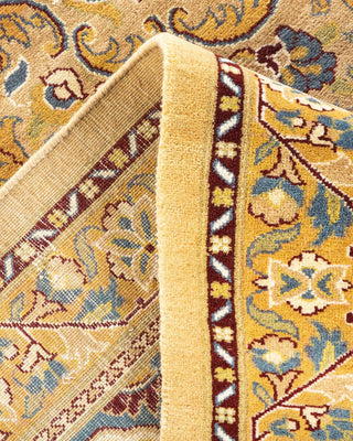 Traditional Mogul Yellow Wool Area Rug 9' 3" x 12' 2" - Solo Rugs