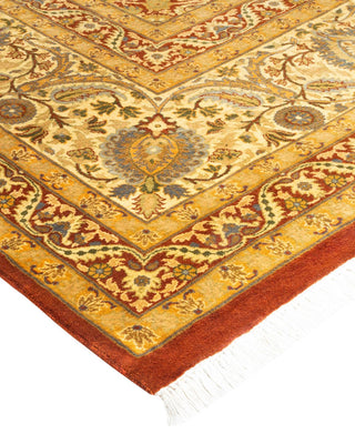 Traditional Mogul Orange Wool Area Rug 9' 1" x 11' 10" - Solo Rugs